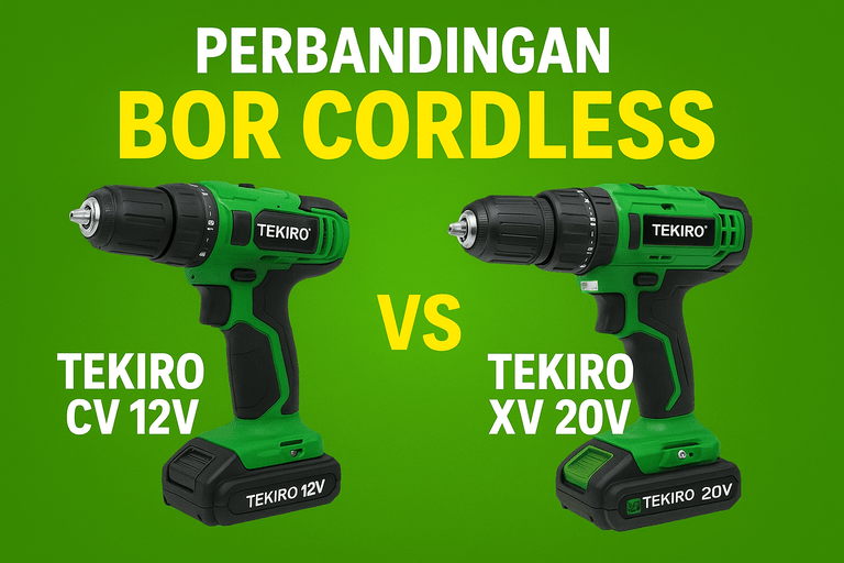 Perbandingan Bor Cordless Tekiro CV 12V vs Tekiro XV 20V